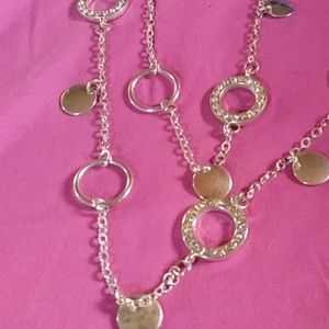 Daisy Fuenies silver and crystal necklace 46"